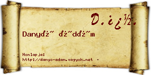 Danyó Ádám névjegykártya