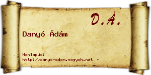 Danyó Ádám névjegykártya